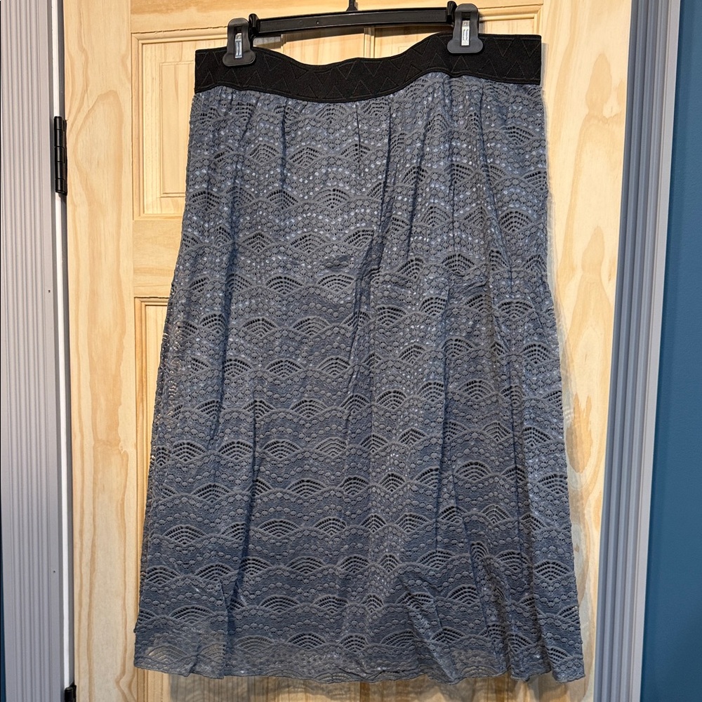 LuLaRoe Gray Lace Skirt